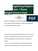 Cara Menghitung Ampere Motor 3 Dan 1 Phase Dengan Rumus Daya