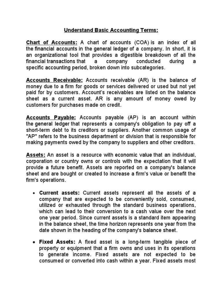 Understand Basic Accounting Terms | PDF | Debits And Credits | Expense