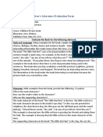 Ece 260 Folk Literature Evaluation Form