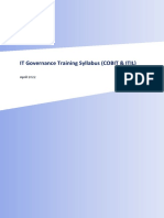 IT Governance Training Syllabus (COBIT & ITIL) : April 2022