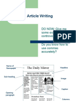 How To Write A Newspaper Article