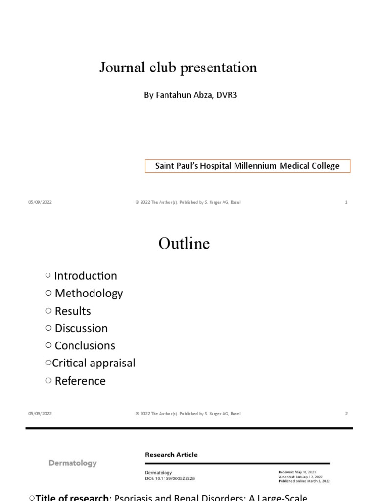 how to write a journal club presentation