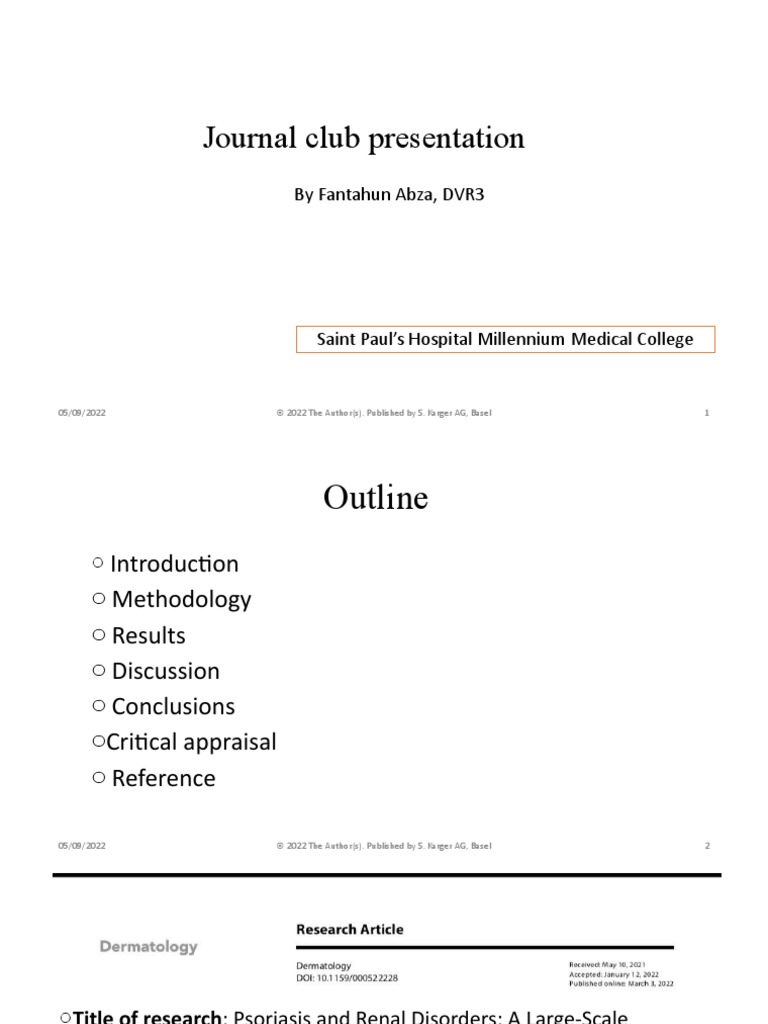 journal club presentation meaning