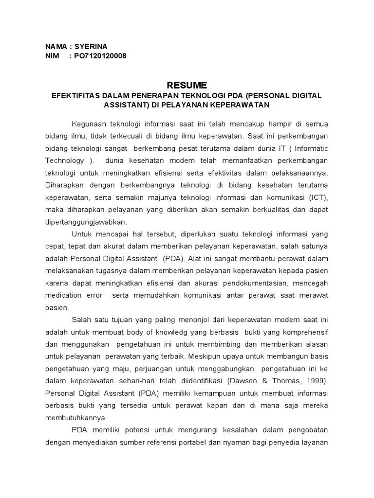 Pda (Personal Digital Assistant) PDF