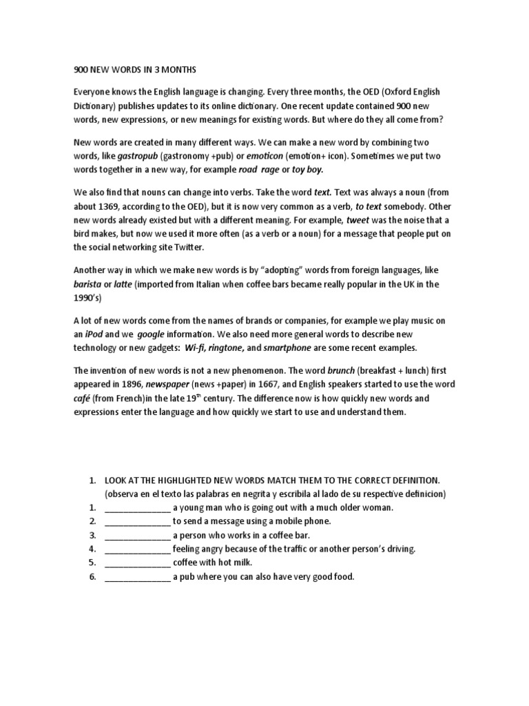 900 New Words in 3 Months PDF Word English Language