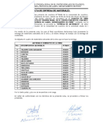 Acta de Entrega de Materiales