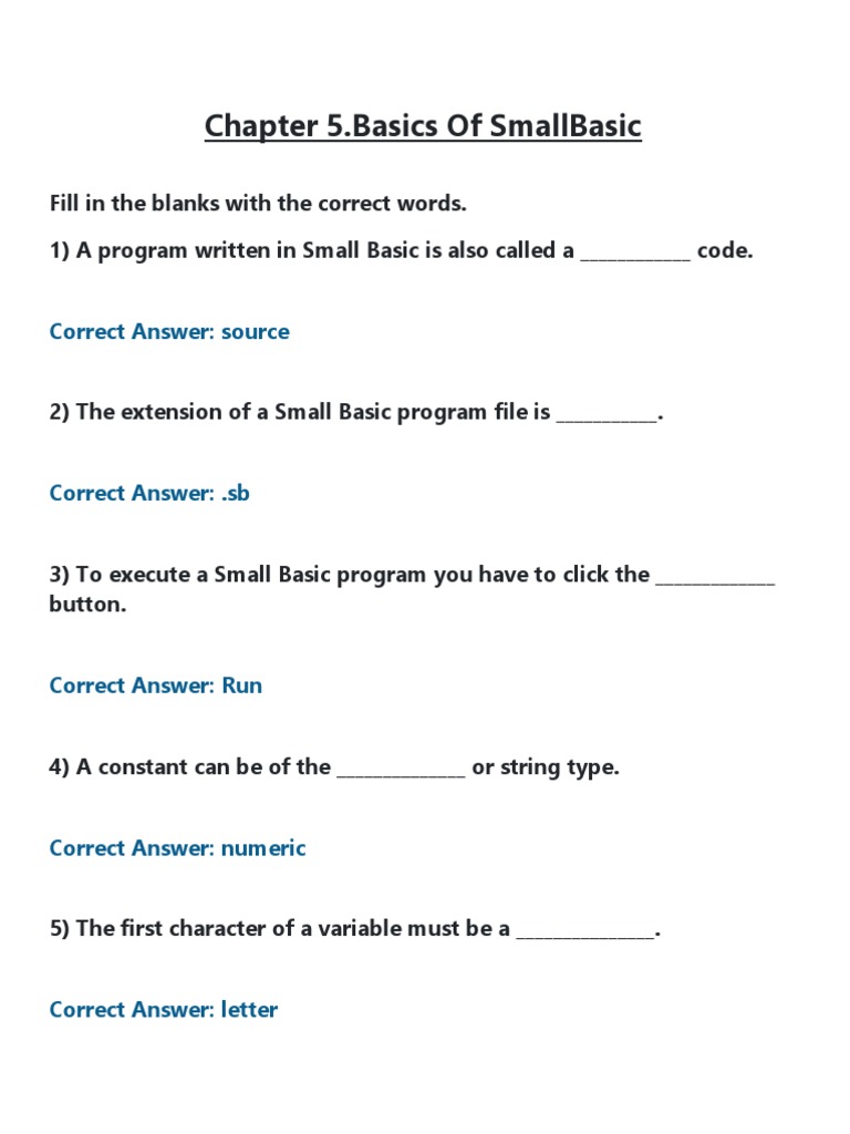 Basics of Small Basic | PDF