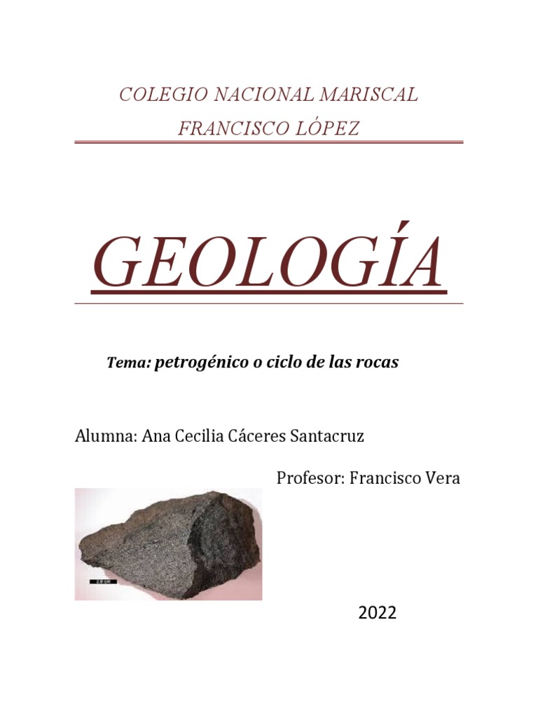 Ciclo Petrogenético de las Rocas | PDF | Roca (geología) | Meteorización
