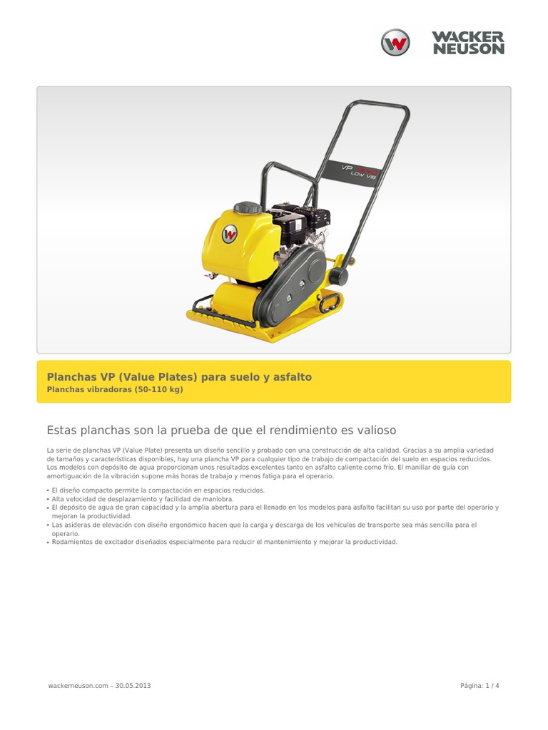 Ficha Placa Wacker VP2050 PDF Vehículos