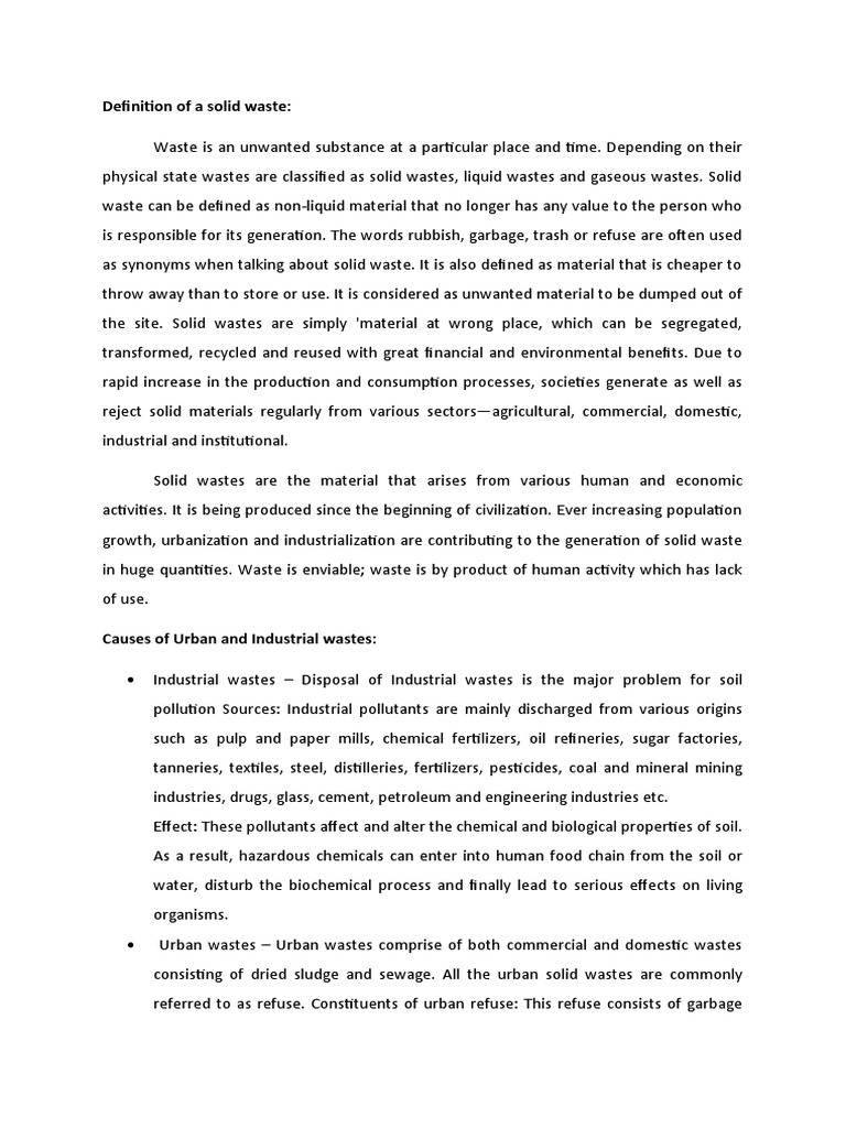 Solid Waste Management Guide | PDF