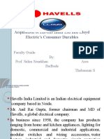 Acquisition of Havells India LTD and Lloyd Electric's Consumer Durables