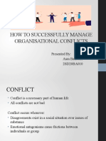 How To Successfully Manage Organisational Conflicts: Presented By: Asra Badbade 2SD20BA010