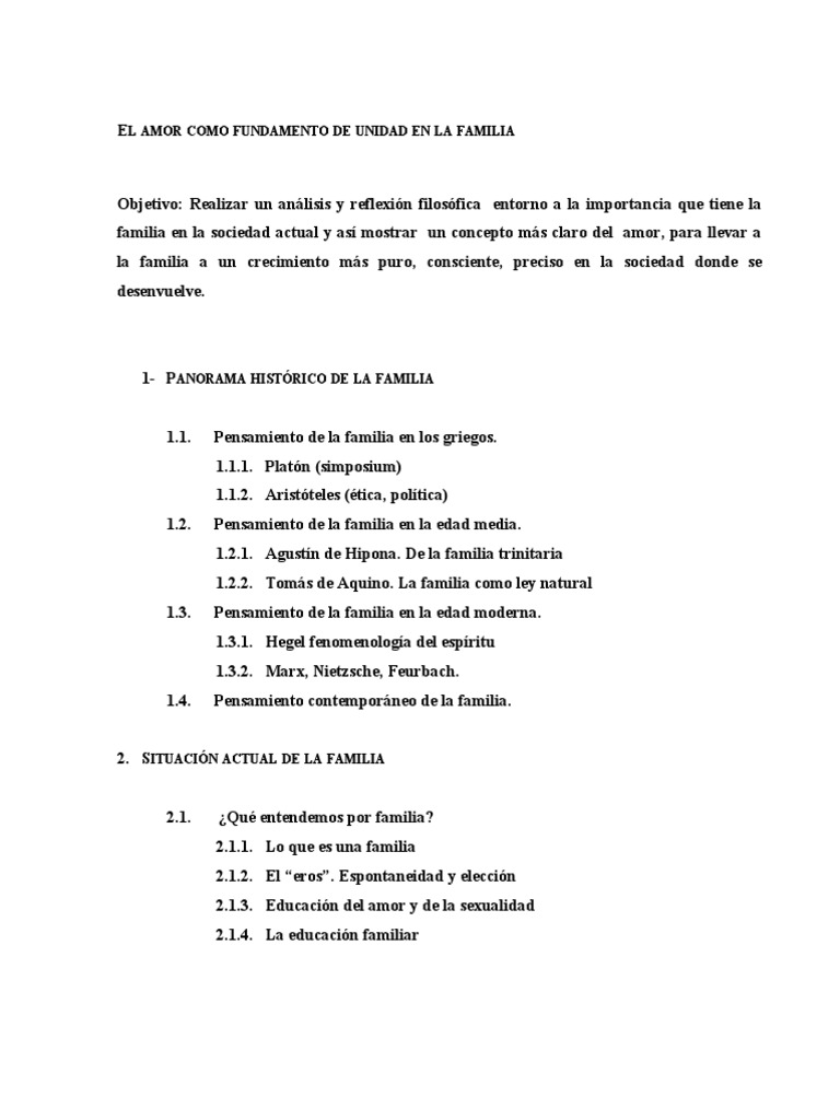 Amor y Unidad en la Familia Actual | PDF | Salud y bienestar