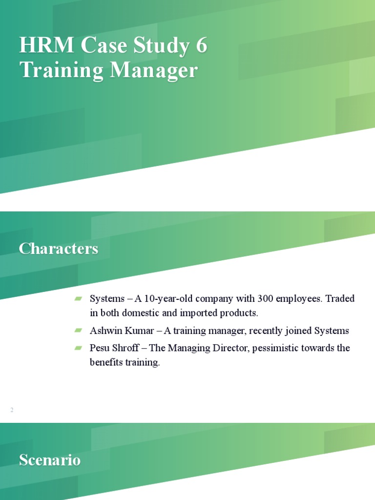 hrm case study on training and development