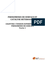Partie 1 Du ChapitreI - Phénomènes de Surface Et Catalyse Hétérogène