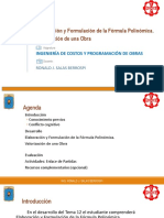 Elaboración y Formulación de La Fórmula Polinómica.