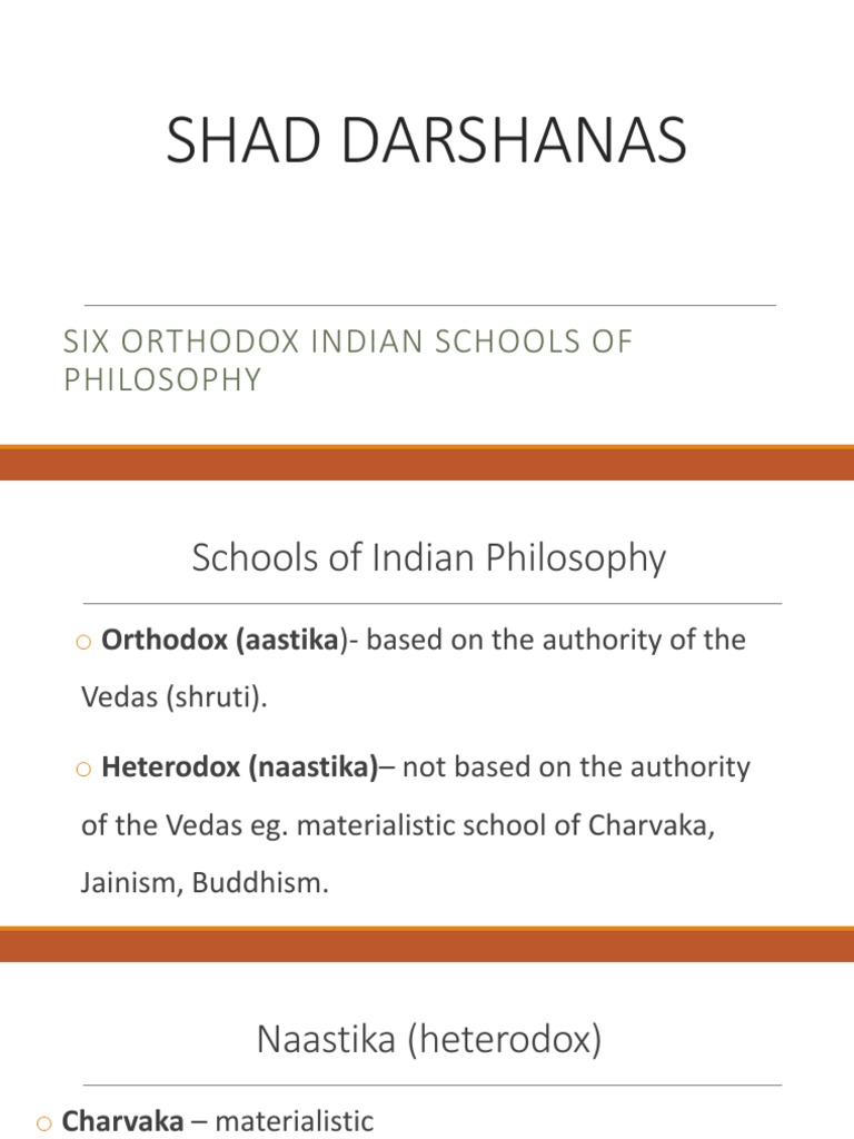 Shad Darshanas: Six Orthodox Indian Schools of Philosophy | PDF ...