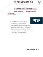Manual de Procedimieto de Nomina Vinos Del Huerto S.A Equipo 8