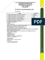 LISTA DE ÚTILES 5to GRADO 2022