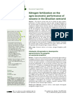 Nitrogen Fertilization On The Agro-Economic Performance of Sesame in The Brazilian Semiarid