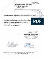 Corrigendum DT 04.05.22 For Datesheet of Sem IV May 2022 of Department of Philosophy