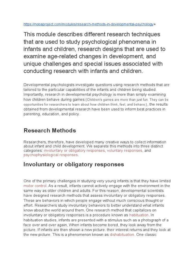 Research Methods in Developmental Psychology | Download Free PDF ...