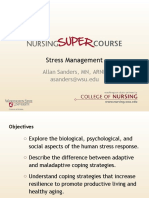 Stress Management: Allan Sanders, MN, ARNP Asanders@wsu - Edu