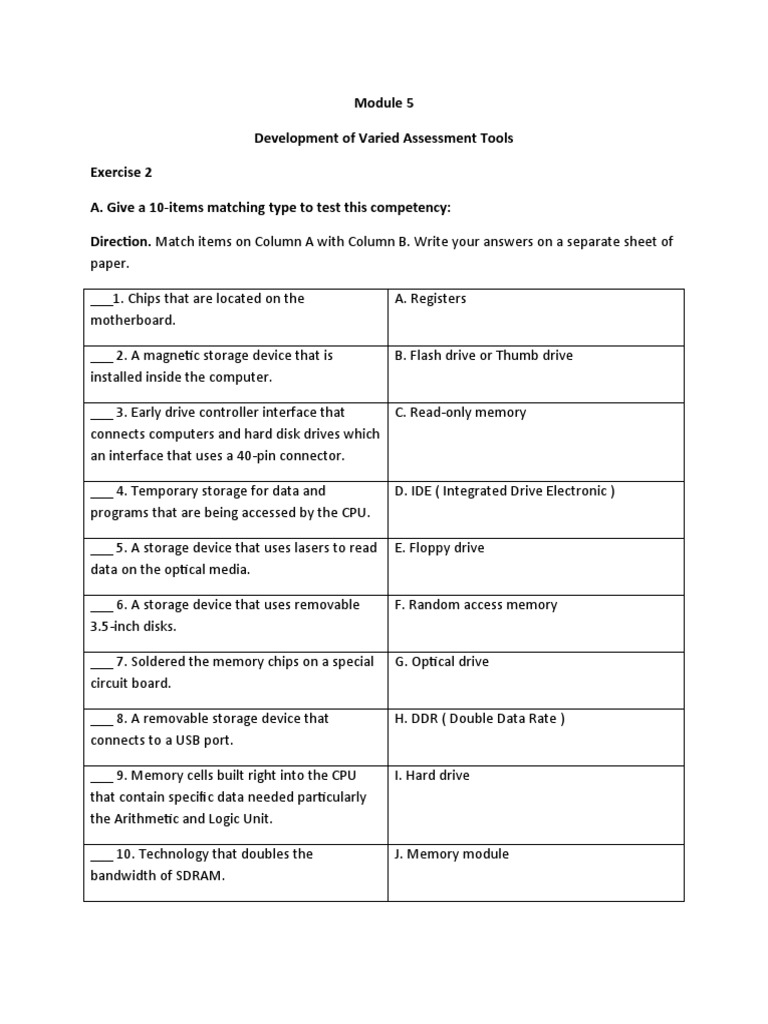 Varied Assessment Tools Development | PDF | Multiple Choice | Test ...