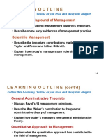 Learning Outline: Historical Background of Management
