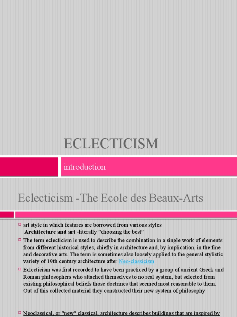 Eclecticism