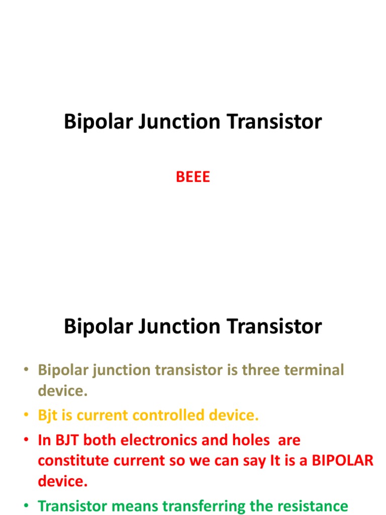 Bipolar Junction Transistor PDF Bipolar Junction Transistor