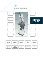 Parts of A Microscope Activity Sheet