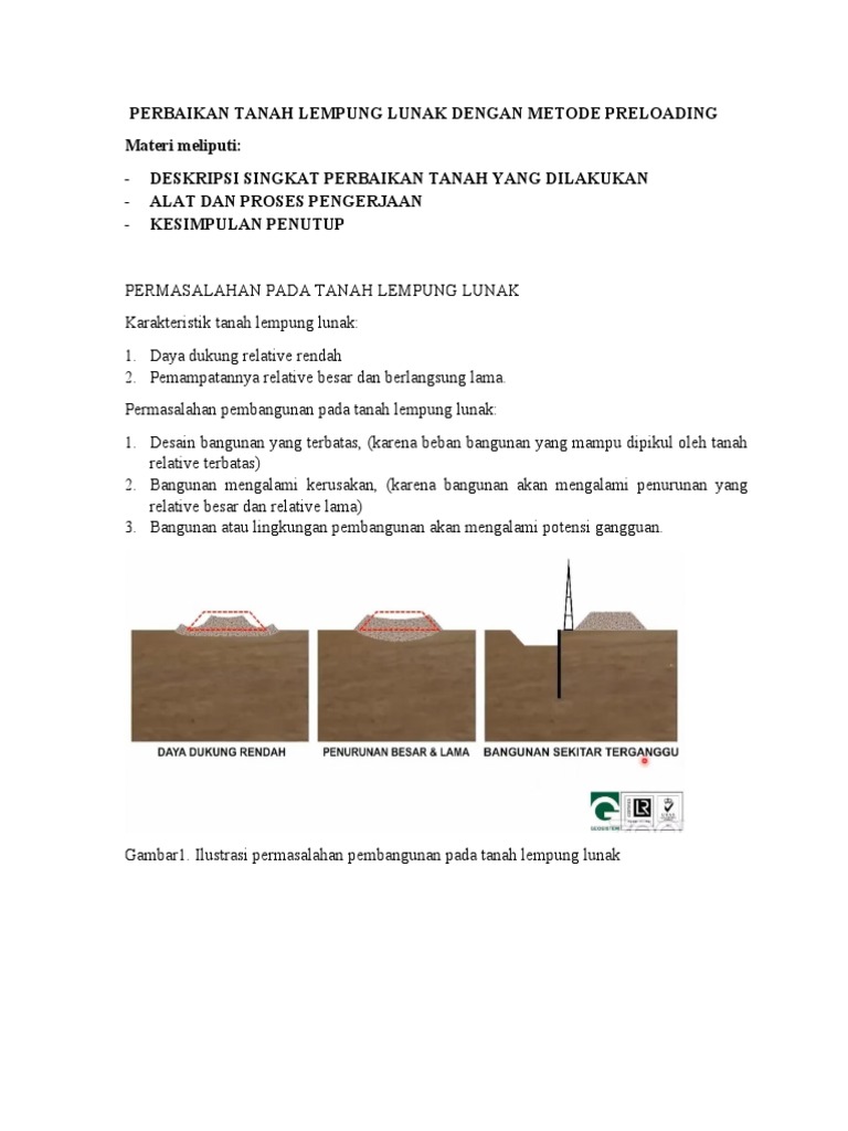 Perbaikan Tanah Lempung Lunak Preloading | PDF