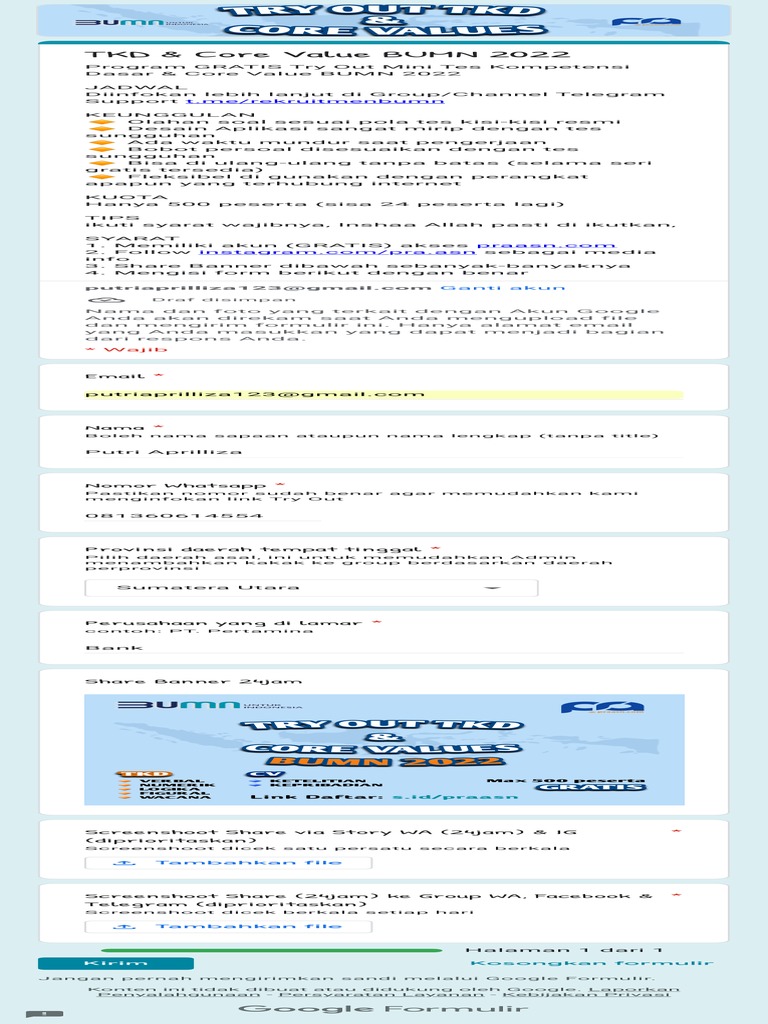TKD & Core Value Bumn 2022 PDF