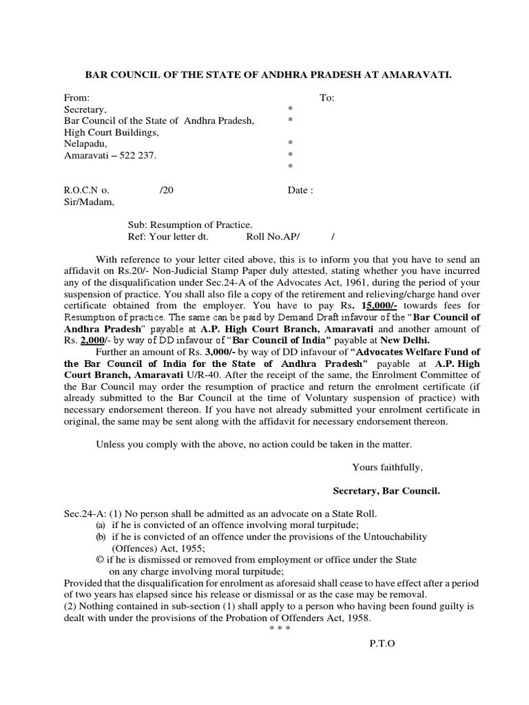 Resumption of Advocate Practice Guidelines | PDF | Common Law | Justice