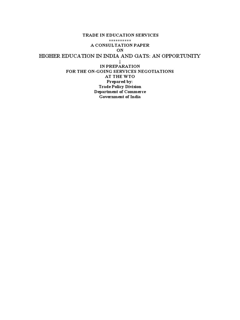 Trade in Higher Education Services India | PDF | Economic Growth ...