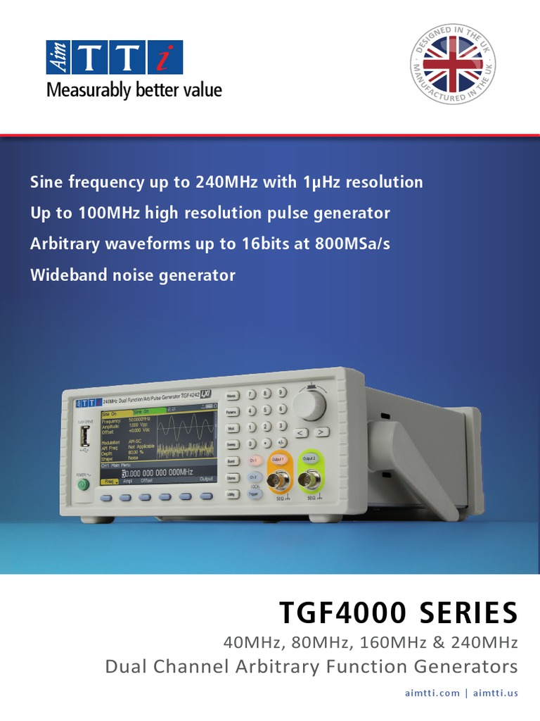 TGF4000 Series Dual Channel Generators | PDF | Modulation | Amplitude