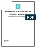 Report on Environment and Stakeholder Management