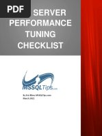 Belajar SQL SQL Server Performance Tuning Checklist 20210316