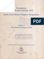 Kurikulum SD 1975 GBPP Buku I Ketentuan-Ketentuan Pokok 1976