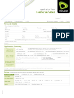 Home Services: Application Form