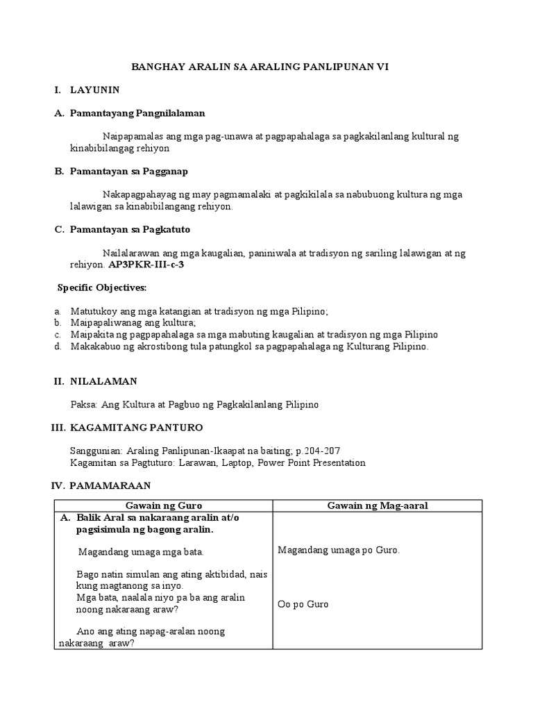 Lesson Plan Di Pa Final | PDF