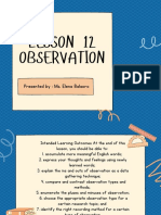 Lesson 12 Observation