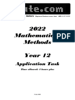 2022 Mathematical Methods Year 12 Application Task