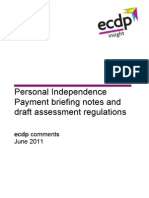 ecdp Comments - PIP Briefing Notes and Draft Assessment Regulations -- FINAL