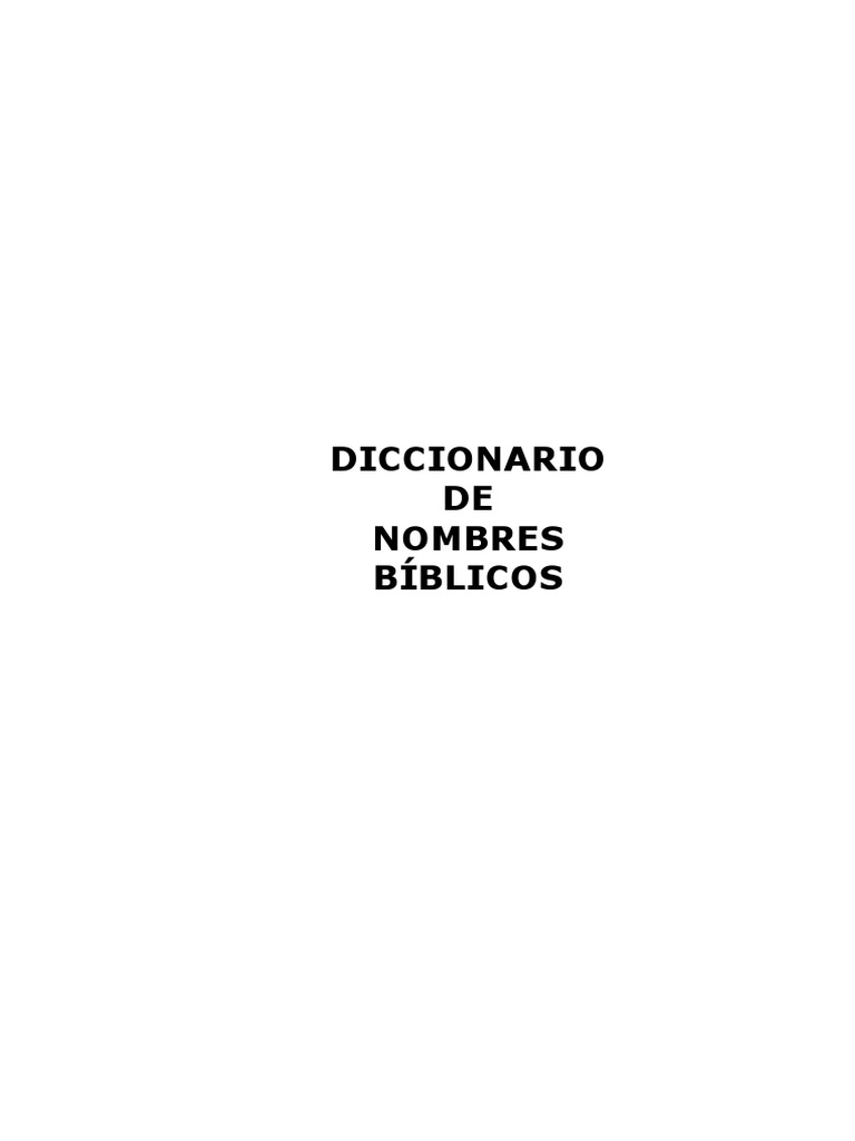 Diccionario nombres biblicos