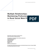 Multiple Relationships: Maintaining Professional Identity in Rural Social Work Practice