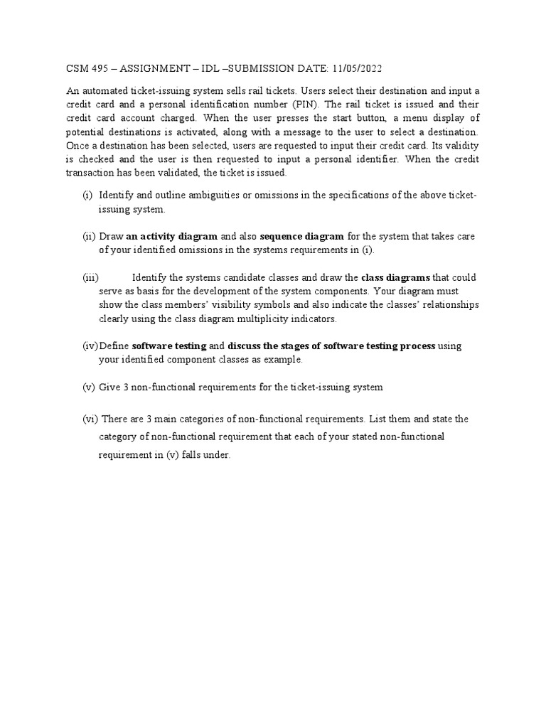 CSM 495 - Assignment - Idl - 2022 | PDF