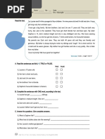 Progress Test 3A - Year 6: True False