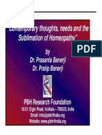 Contemporary Thoughts, Needs and The Sublimation of Homeopathy